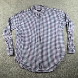 Polo Ralph Lauren Long Sleeve Button Down Mens XLT Tall Blue Check